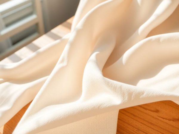 Material din bumbac organic, textura moale și naturală.